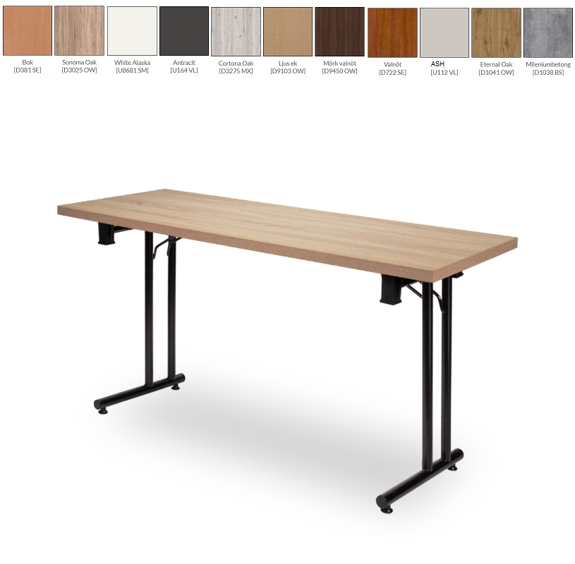 Fällbara konferensbord L 160 cm FOLD-L BL - bordsskiva 28mm