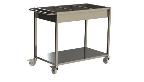 Bordsvagn serveringsvagn kantinvagn i rostfritt serie Gastro - 4