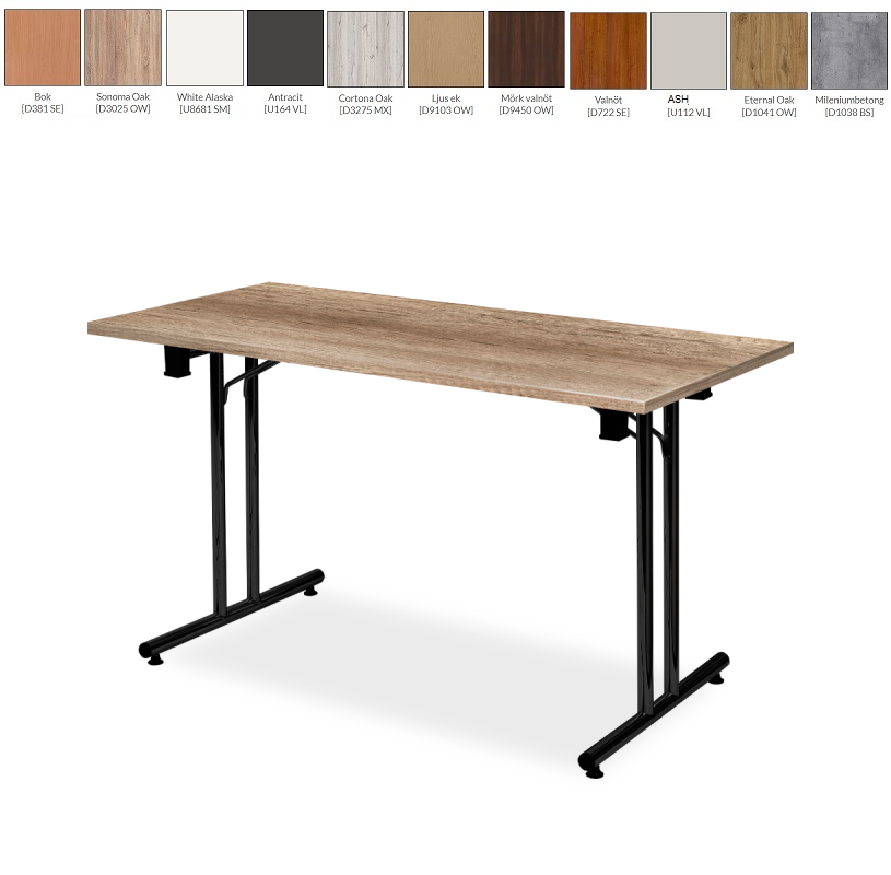 Fällbara konferensbord L 160cm FOLD BL - bordsskiva 28mm 