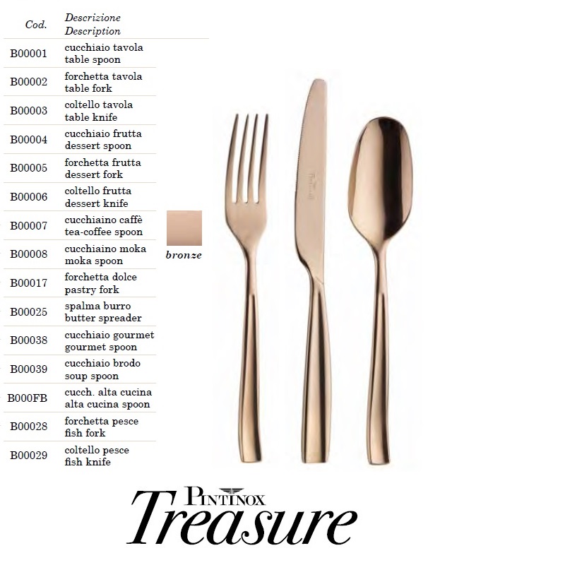 Bestick INFINITO PVD Treasure bronze forged - Cod.19  - 2