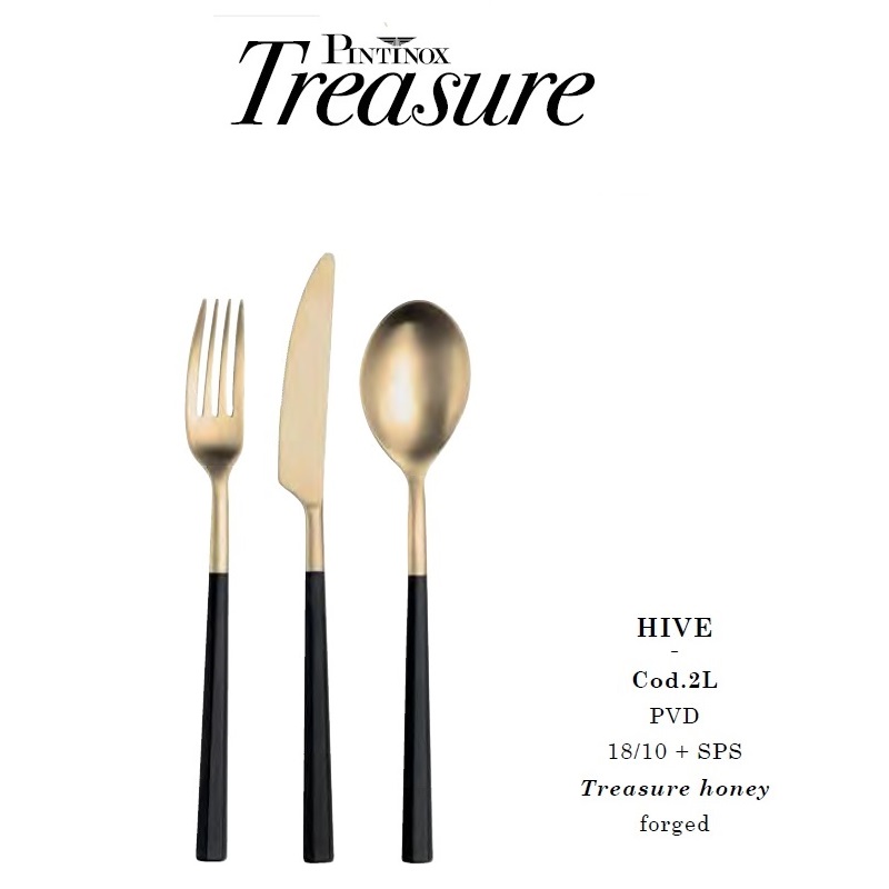 Bestick Hive PVD + SPS Treasure honey forged Pintinox 2L-