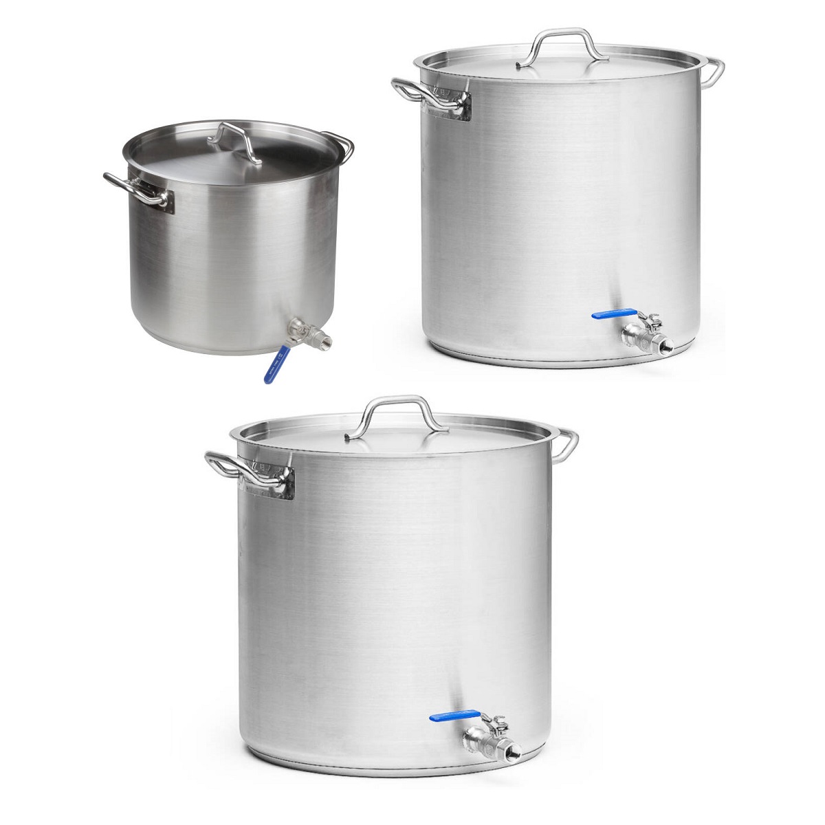 Gryta med tappkran och lock i rostfritt Patina