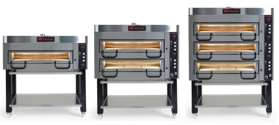 Pizzaugn B 1680 mm P70 Elektronisk i rostfritt med stativ Mora ovens