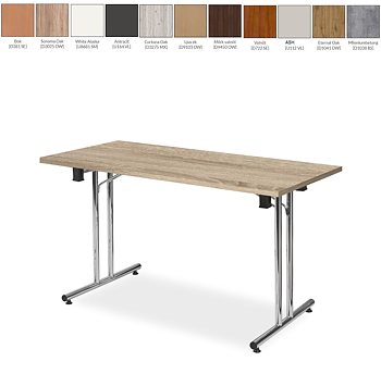 Fällbara konferensbord krom L 160 cm FOLD - bordsskiva 28mm 