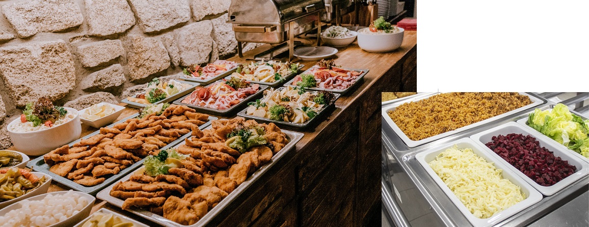 Vita och Färgade GN Gastro fat i Porslin