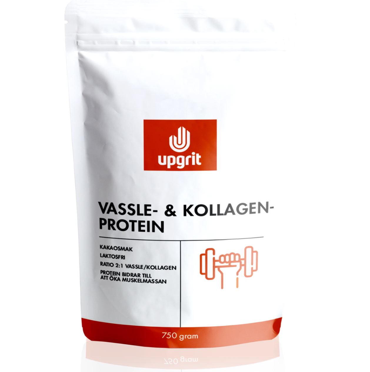 Upgrit Vassle & kollagenprotein 750 g Kakao