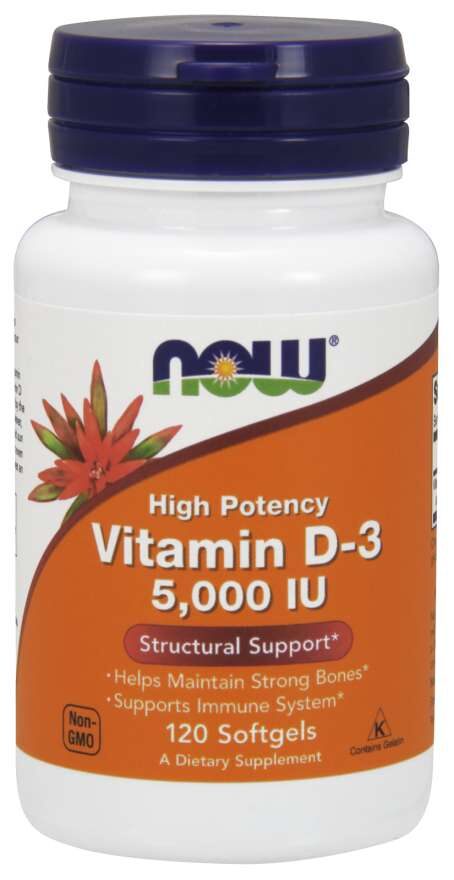 Vitamin D-3 5000 IU 120 kapslar NOW