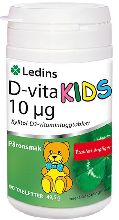 D-vita Ledin 10µg KIDS 90 tuggtabletter