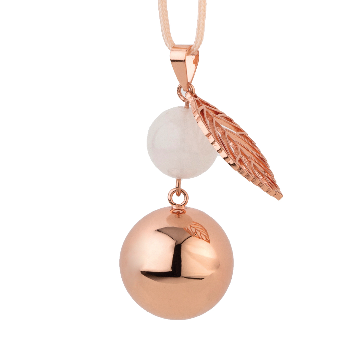 Bola gravidsmycke roséguld pärla löv