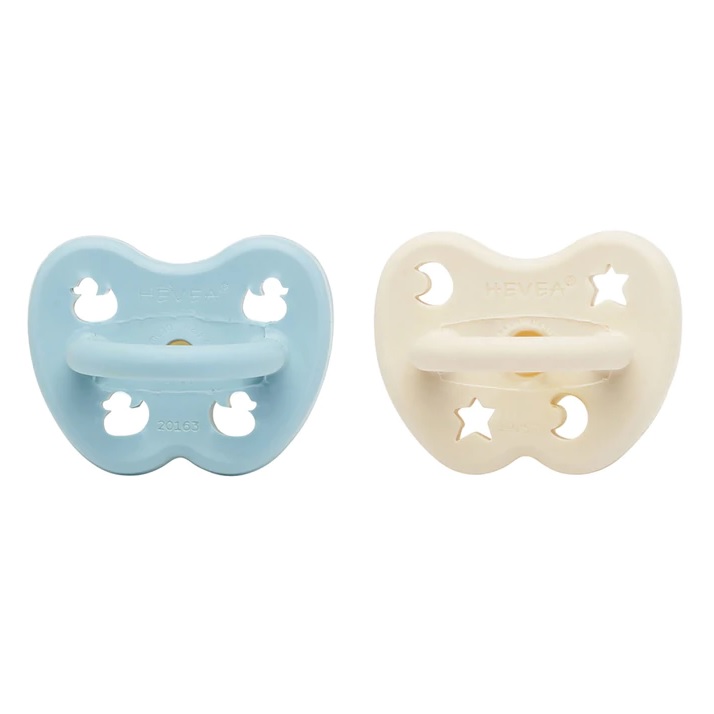 Naturgumminapp - Baby Blue & Milky White, 0-3 mån 2-pack - Hevea