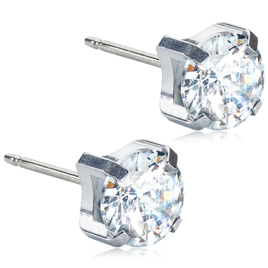 Blomdahl ST Tiffany 7 mm CZ White 1 par