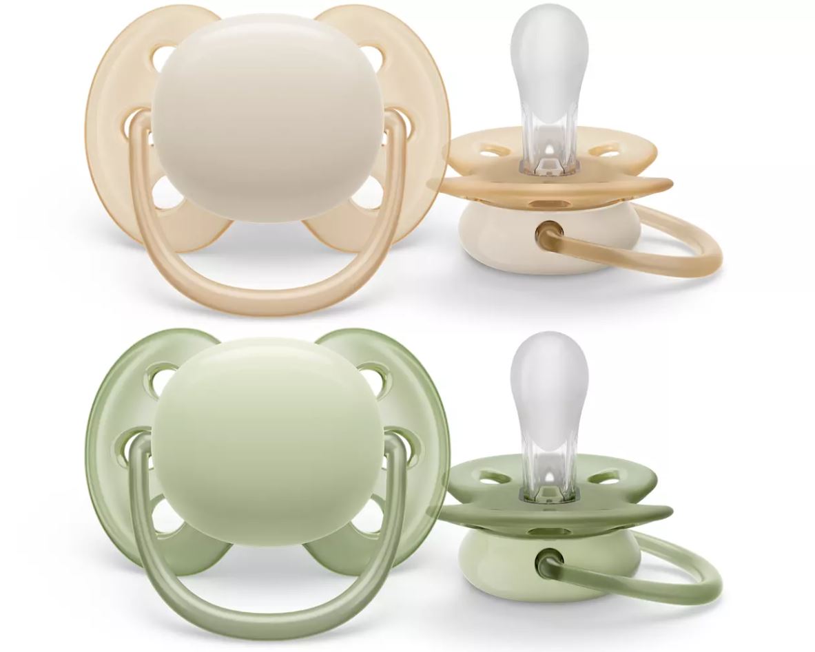 Soother Ultra Soft 0-6 mån 2-pack Orange/Grön - Philips Avent