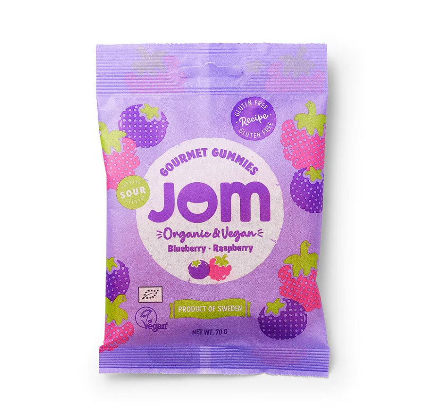 Sur Blåbär & Hallon Godis 70g JOM
