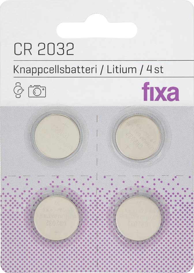 Knappcell Cr 2032 Fixa 4p