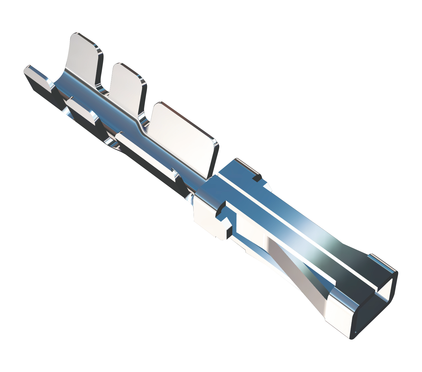 Push on receptacle 0.63x0.63 Lateral With 3 flags