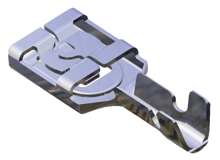 Push on receptacle 6.3x0.8 Linear Low insertion force Stub - 1,5-3mm² - AWG 16-13 - Iron - Nickel-Plated