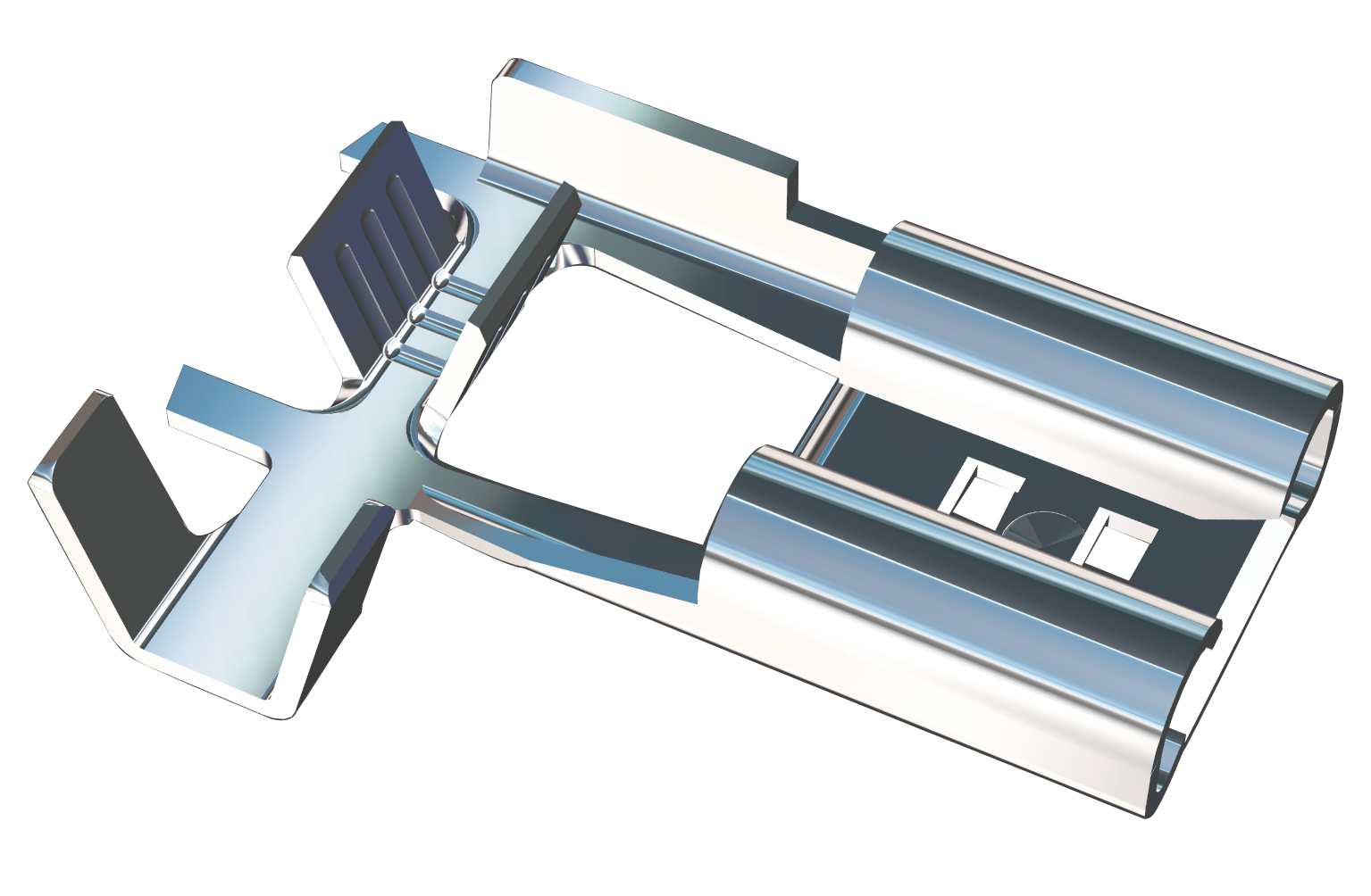 Push on receptacle 6.3x0.8 With flag - 0,5-1mm² - AWG 20-18 - Brass - Tinned