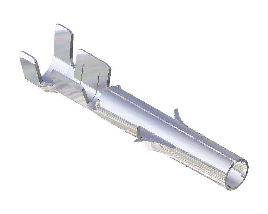 Push on receptacle Lock and Block Lateral Double hook - 0,5-2mm² - AWG 20-14 - Brass - Pre-Tinned