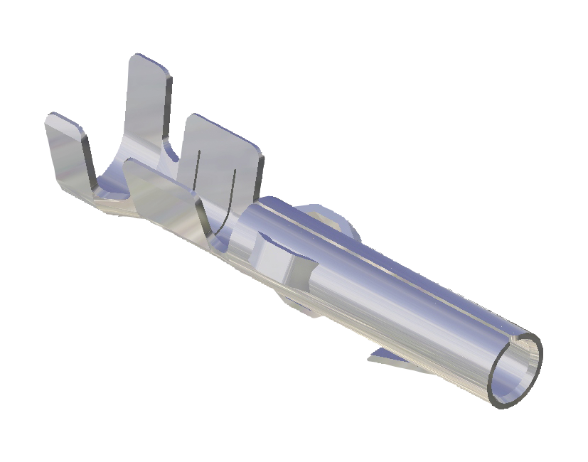 Push on receptacle Lock and Block Lateral Single hook - 0,5-2mm² - AWG 20-14 - Brass - Pre-Tinned