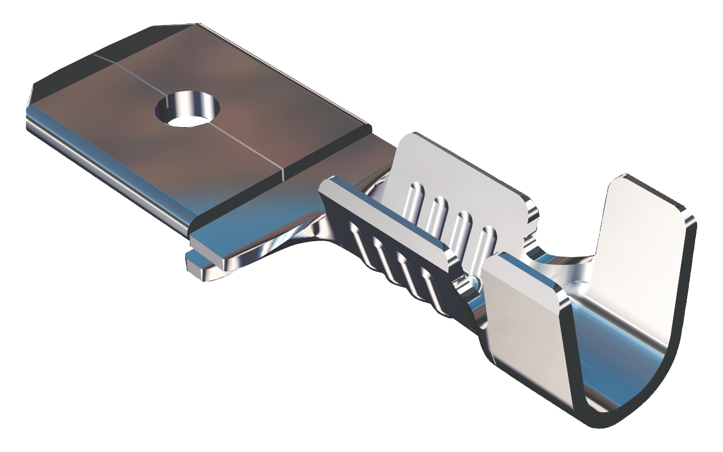 Push on tab 6.3x0.8 Linear - 1-2,5mm² - AWG 18-14 - Brass - Pre-Tinned
