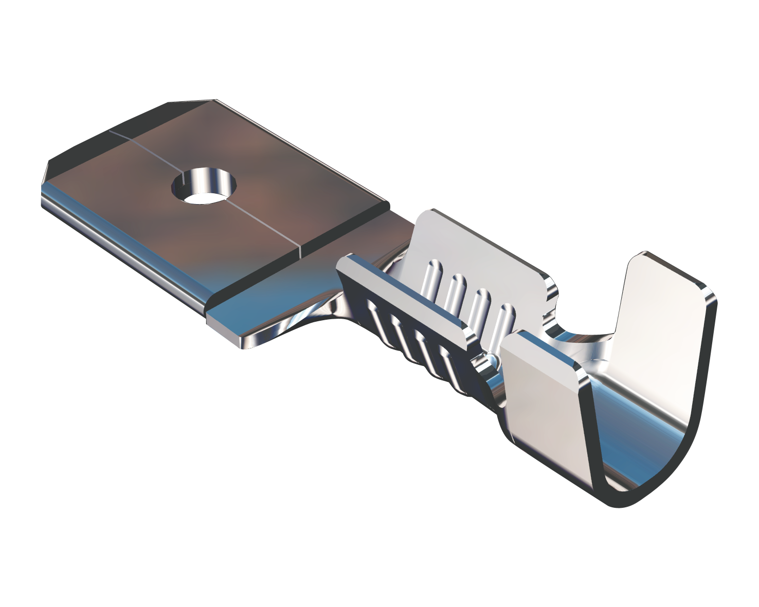 Push on tab 6.3x0.8 Linear No stop - 0,5-1mm² - AWG 20-18 - Brass