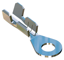 Ring terminal Hole ø2.0 Ø4.9x13.5 - 0,5-1mm² - AWG 20-18 - Brass - Tinned