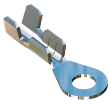 Ring terminal Hole ø2.6 Ø4.9x13.5 - 0,5-1mm² - AWG 20-18 - Brass