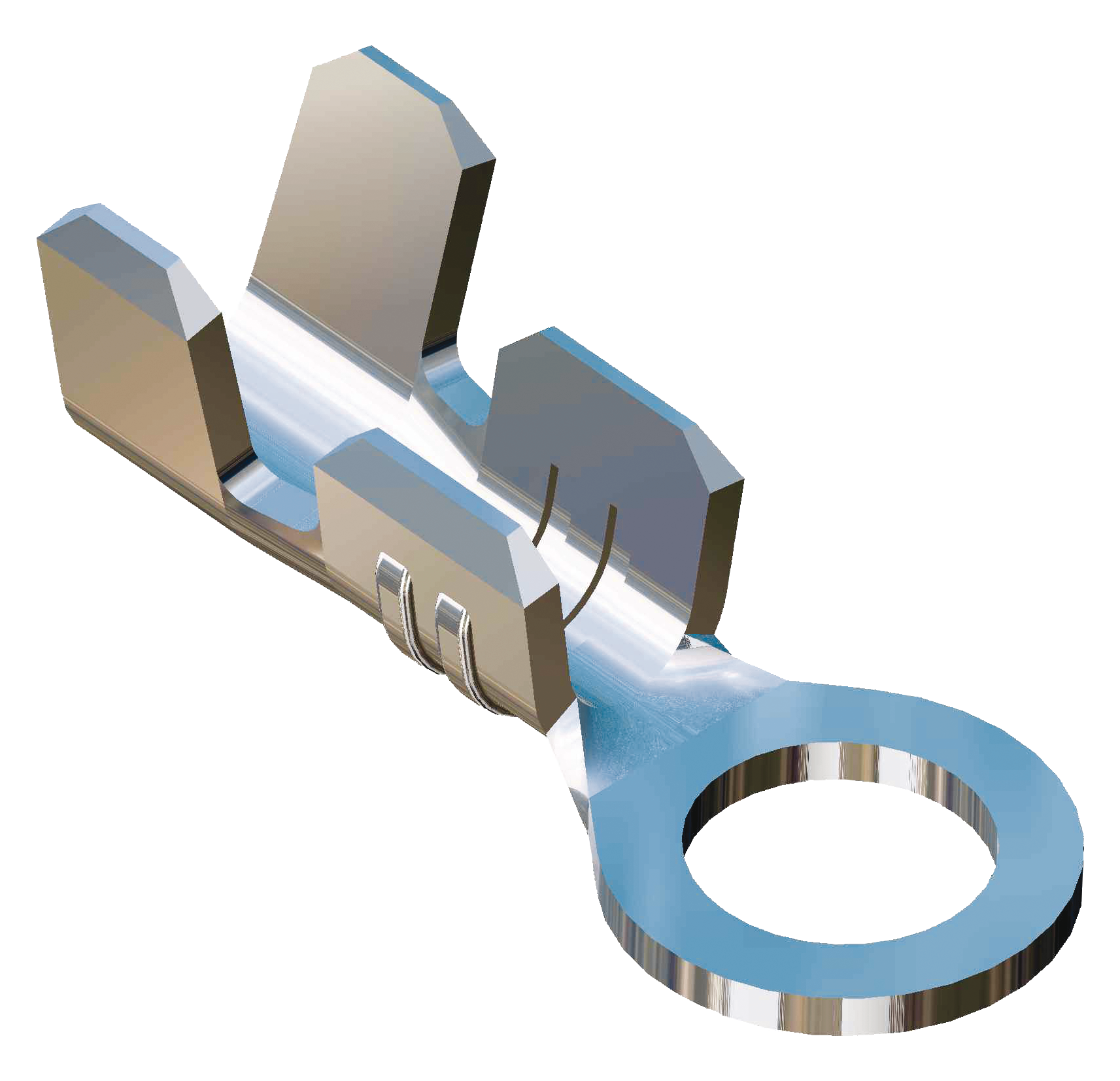 Ring terminal Hole ø2.6 Ø4xL10.3 - 0,5-1mm² - AWG 20-18 - Brass - Tinned