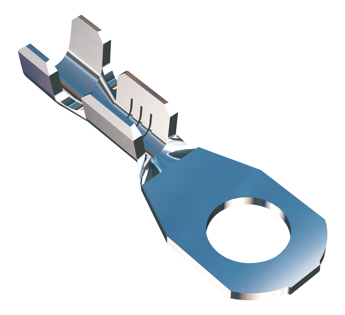 Ring terminal Hole ø3.1 L7.0xL20 Faceted 0,52mm² AWG 2014 Brass Calotec AB