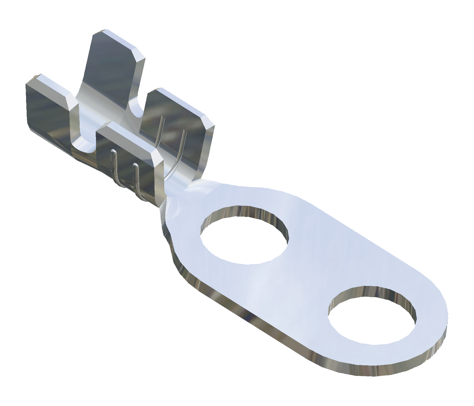 Ring terminal Hole ø3.7 Linear Double hole - 0,5-2mm² - AWG 20-14 - Brass