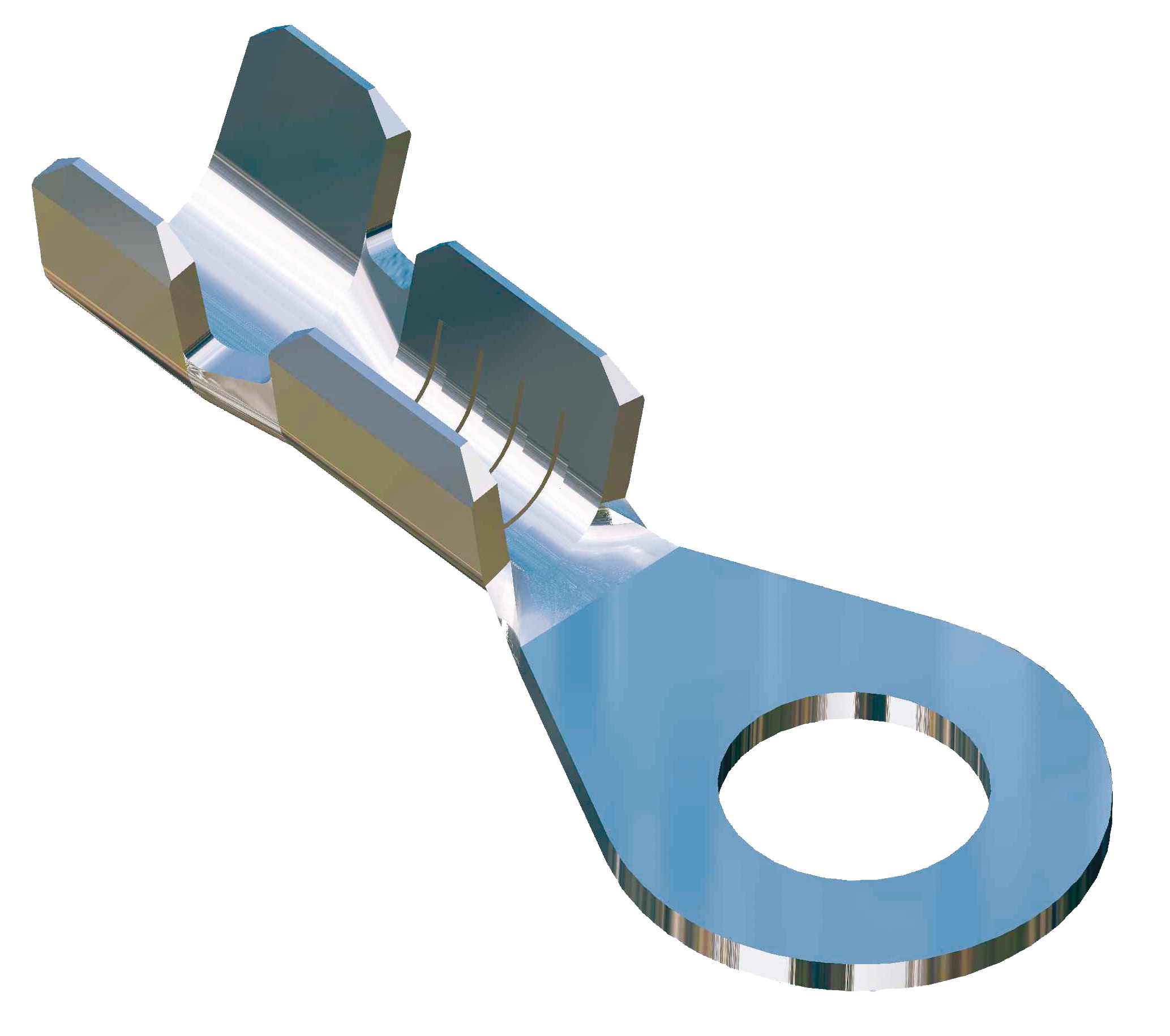 Ring terminal Hole ø4.2 Ø7xL17.7 12,5mm² AWG 1814 Brass Calotec AB