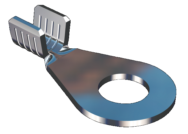 Ring terminal Hole ø5.2 Ø7.0x12.5 without insulation - 0,5-1,5mm² - AWG 20-16 - Brass