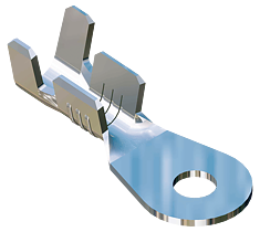 Ring terminal Hole ø5.2 Ø7xL17.7 - 1-2,5mm² - AWG 18-14 - Brass