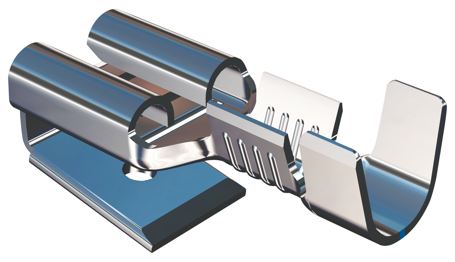 Piggy Back 6.3x0.8 Lateral - 0,75-2mm² - AWG 18-14 - Nickel Silver - Blanked