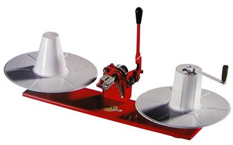 Hand-operated bench coiler-uncoiler with cut & measure function, Max OD 400 mm