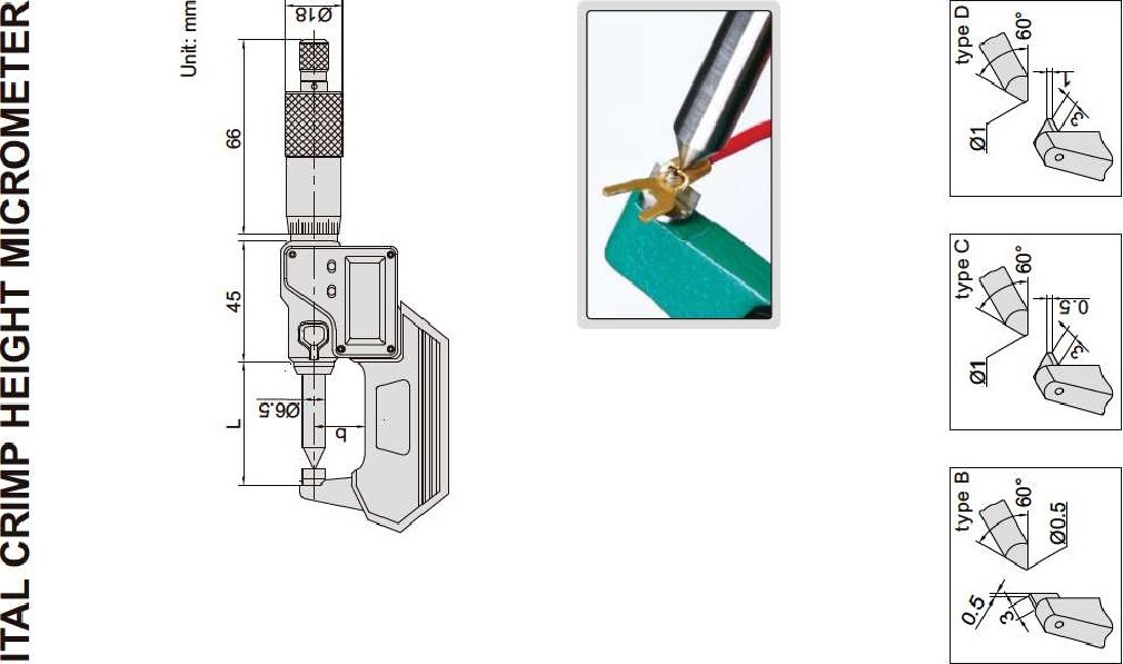 Digital crimp height micrometer 3566-25BA - 2