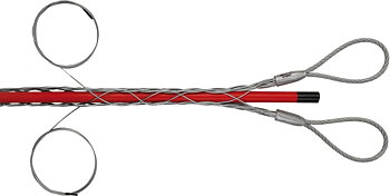 Pulling grips with double eyelets and laterally open
