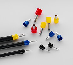 Wire end sleeves for short-circuit proof of leads