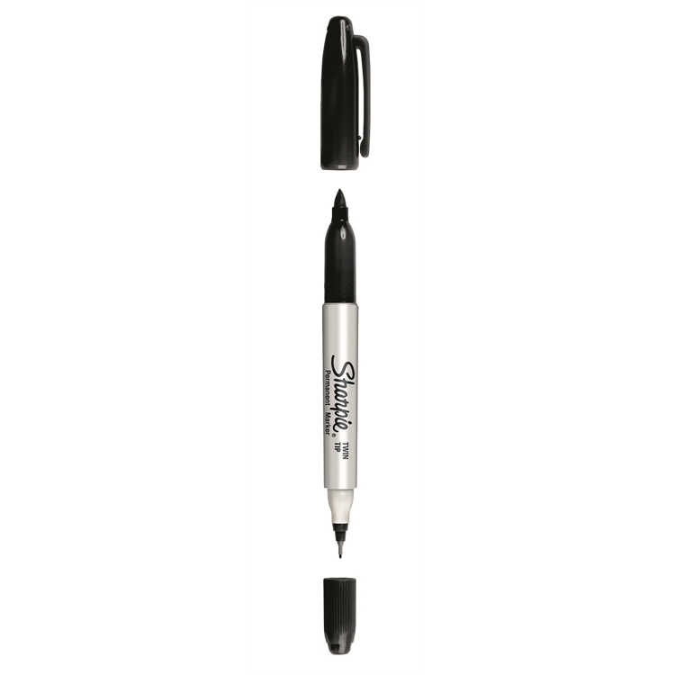 Huopakynä Sharpie Twin Tip musta EF+F