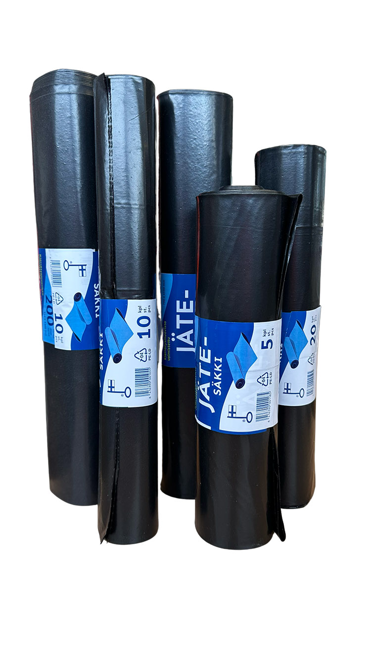 Jätesäkki musta 150L0,060mm vahva/10