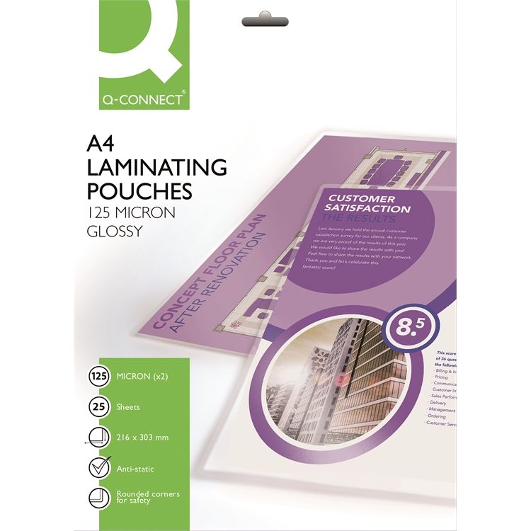 Laminointitasku Q-Connect A4 125mic/25 - 2