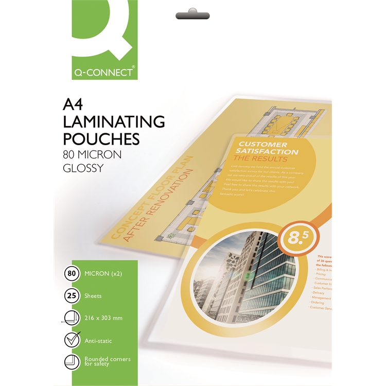 Laminointitasku Q-Connect A4 80mic/25 - 2