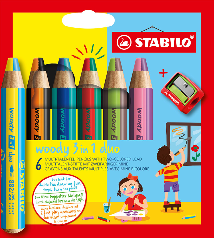STABILO WOODY 8826-23IN1 DUO/6+TEROITIN