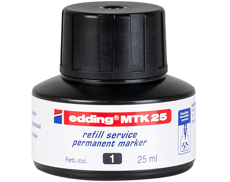 EDDING MTK 25 TÄYTTÖMUSTE 25ML MUSTA