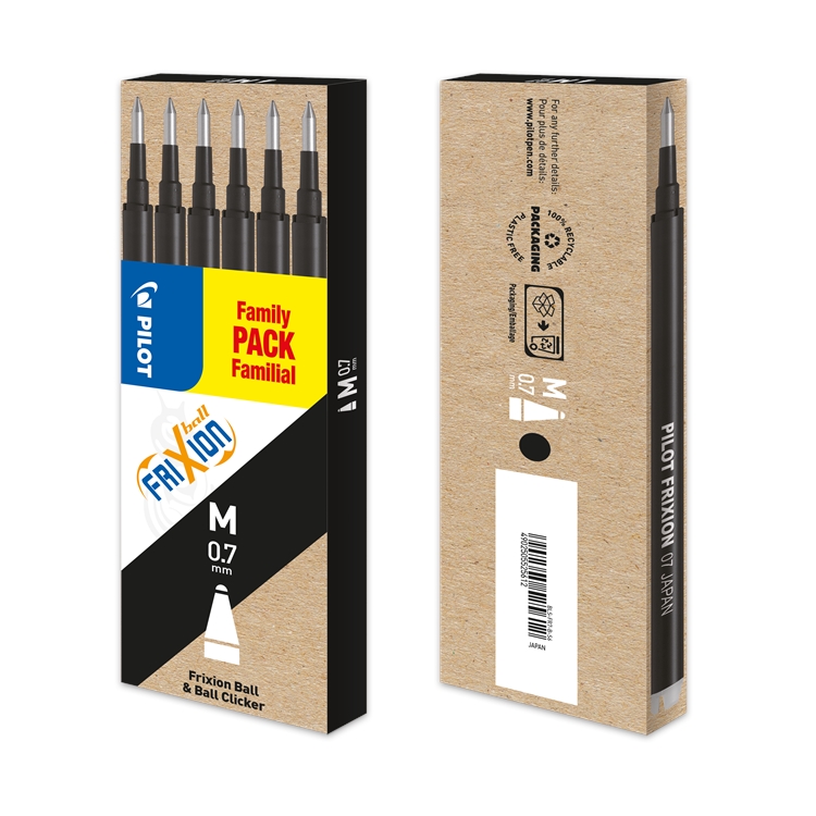 Säiliö Pilot Frixion0.7/6 säiliötä musta - 2