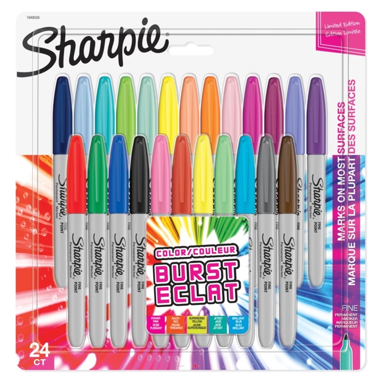 Sharpie Fine Burst 24-värilajitelma blis