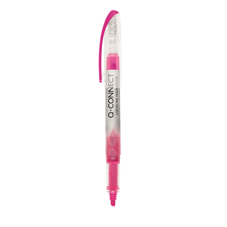 Korostuskynä Q-Connect Liquid kapea rosa - 2