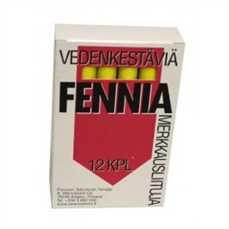 Merkkausliitu Fennia keltainen/12 - 2