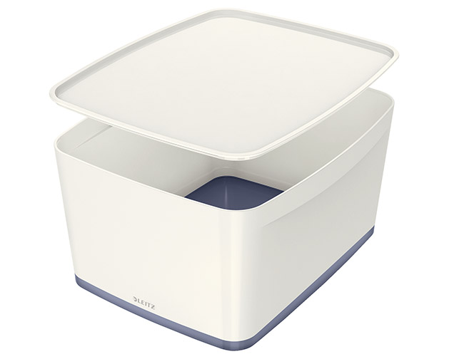 LEITZ MYBOX LAATIKKO+KANSI L VALK/HARMAA - 2