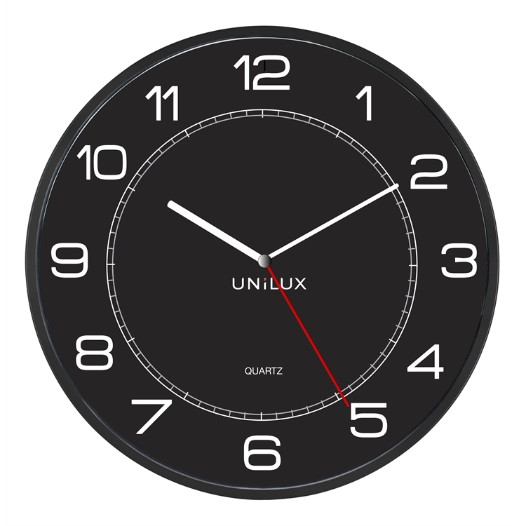 Seinäkello Unilux Mega 57,5 cm musta - 2